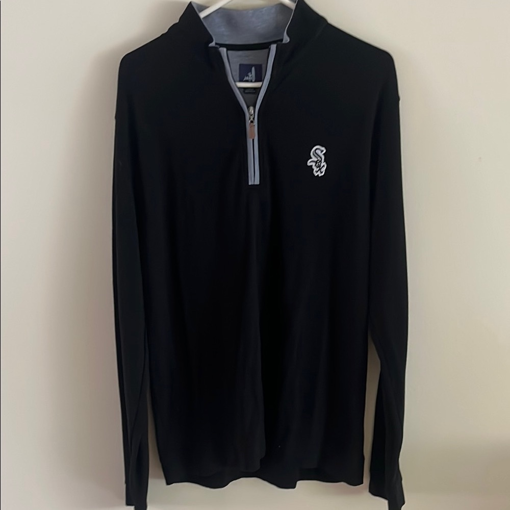 Men's Johnnie-O Chicago White Sox Black Quarter-Zip Sweater